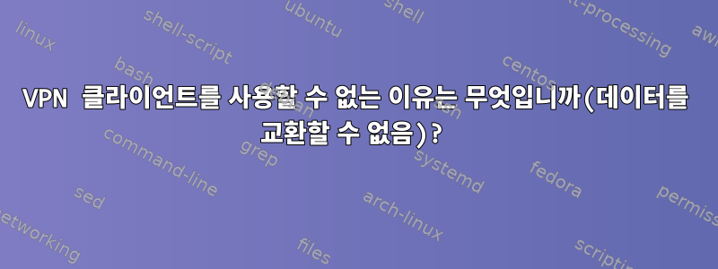 VPN 클라이언트를 사용할 수 없는 이유는 무엇입니까(데이터를 교환할 수 없음)?