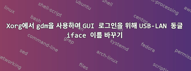 Xorg에서 gdm을 사용하여 GUI 로그인을 위해 USB-LAN 동글 iface 이름 바꾸기