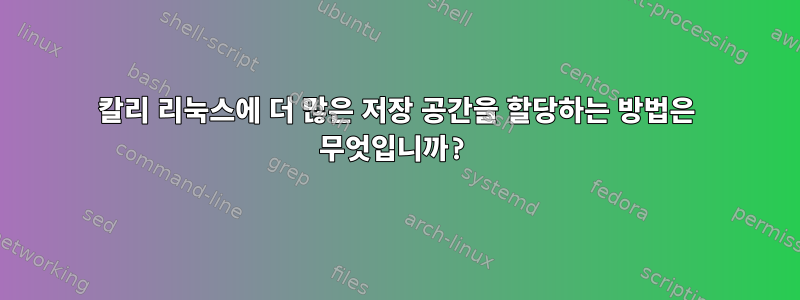 칼리 리눅스에 더 많은 저장 공간을 할당하는 방법은 무엇입니까?