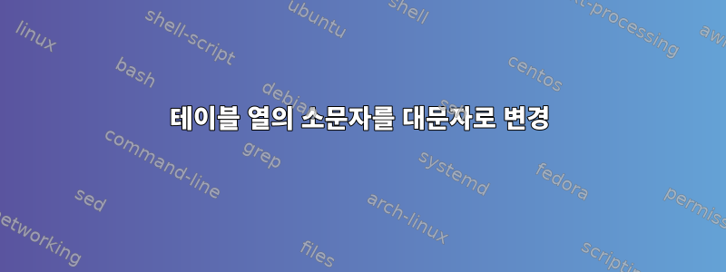 테이블 열의 소문자를 대문자로 변경