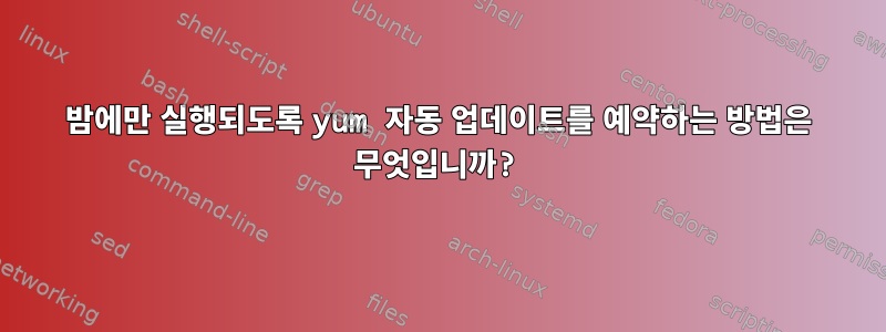 밤에만 실행되도록 yum 자동 업데이트를 예약하는 방법은 무엇입니까?