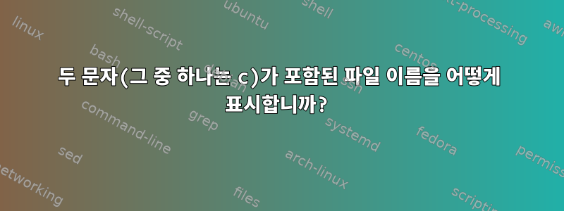 두 문자(그 중 하나는 c)가 포함된 파일 이름을 어떻게 표시합니까?