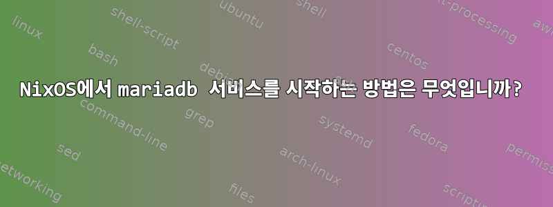 NixOS에서 mariadb 서비스를 시작하는 방법은 무엇입니까?