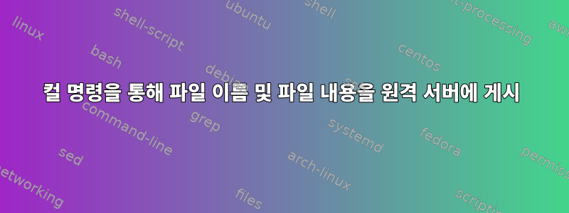 컬 명령을 통해 파일 이름 및 파일 내용을 원격 서버에 게시