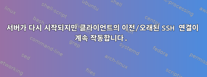 서버가 다시 시작되지만 클라이언트의 이전/오래된 SSH 연결이 계속 작동합니다.