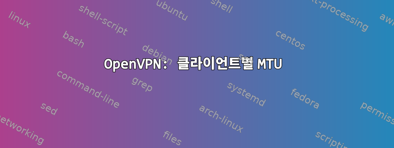 OpenVPN: 클라이언트별 MTU