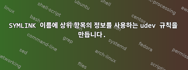 SYMLINK 이름에 상위 항목의 정보를 사용하는 udev 규칙을 만듭니다.