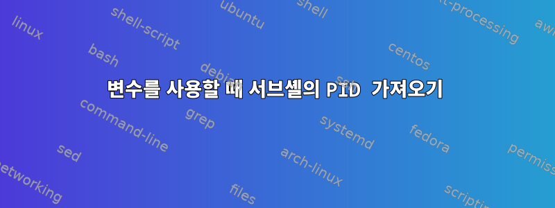 변수를 사용할 때 서브셸의 PID 가져오기