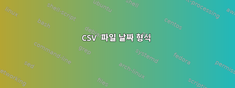 CSV 파일 날짜 형식