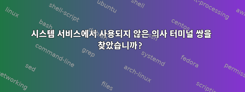 시스템 서비스에서 사용되지 않은 의사 터미널 쌍을 찾았습니까?