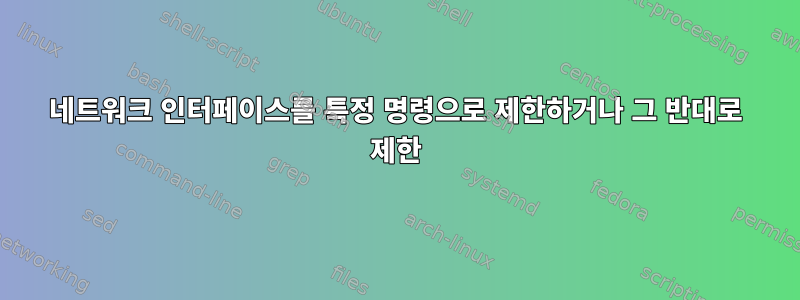 네트워크 인터페이스를 특정 명령으로 제한하거나 그 반대로 제한