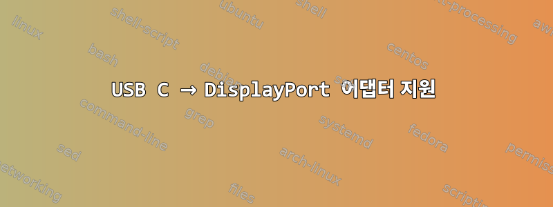 USB C → DisplayPort 어댑터 지원