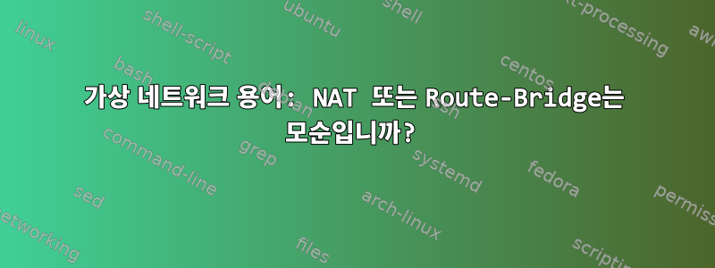 가상 네트워크 용어: NAT 또는 Route-Bridge는 모순입니까?