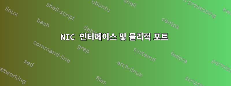 NIC 인터페이스 및 물리적 포트