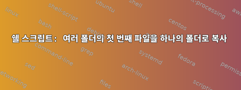 쉘 스크립트: 여러 폴더의 첫 번째 파일을 하나의 폴더로 복사