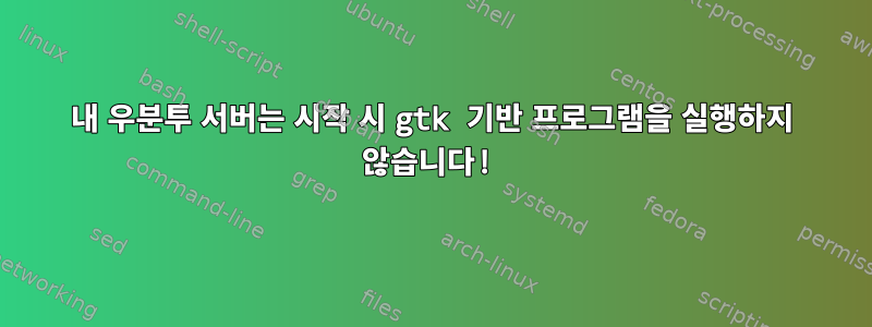 내 우분투 서버는 시작 시 gtk 기반 프로그램을 실행하지 않습니다!