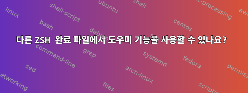 다른 ZSH 완료 파일에서 도우미 기능을 사용할 수 있나요?