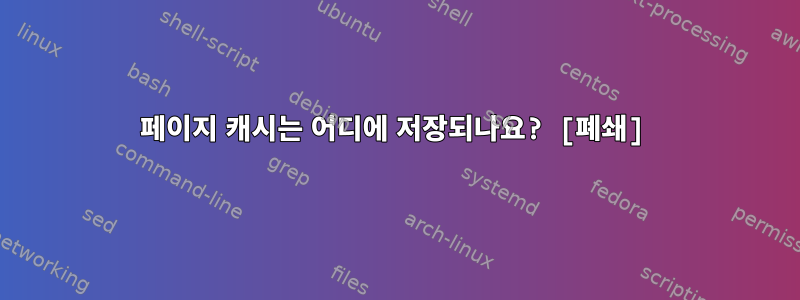 페이지 캐시는 어디에 저장되나요? [폐쇄]