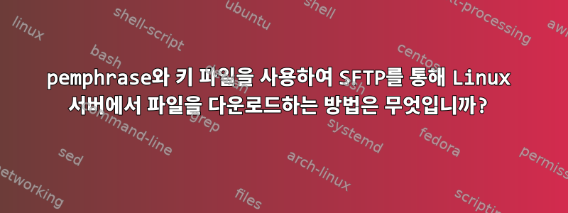 pemphrase와 키 파일을 사용하여 SFTP를 통해 Linux 서버에서 파일을 다운로드하는 방법은 무엇입니까?