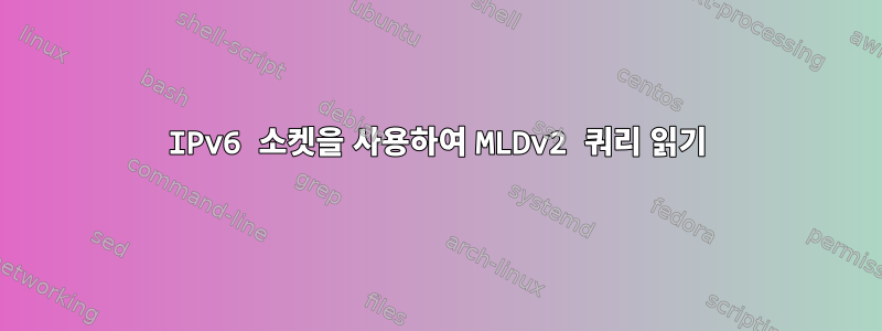 IPv6 소켓을 사용하여 MLDv2 쿼리 읽기