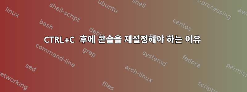 CTRL+C 후에 콘솔을 재설정해야 하는 이유