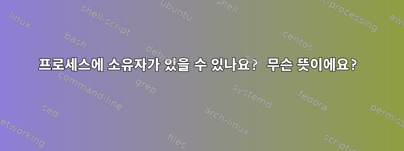 프로세스에 소유자가 있을 수 있나요? 무슨 뜻이에요?