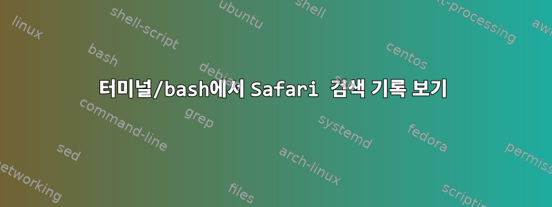 터미널/bash에서 Safari 검색 기록 보기