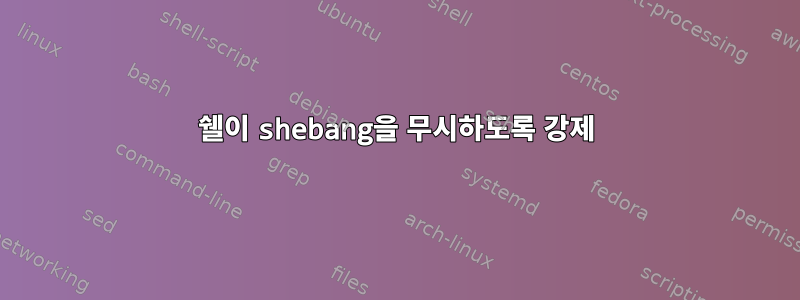 쉘이 shebang을 무시하도록 강제