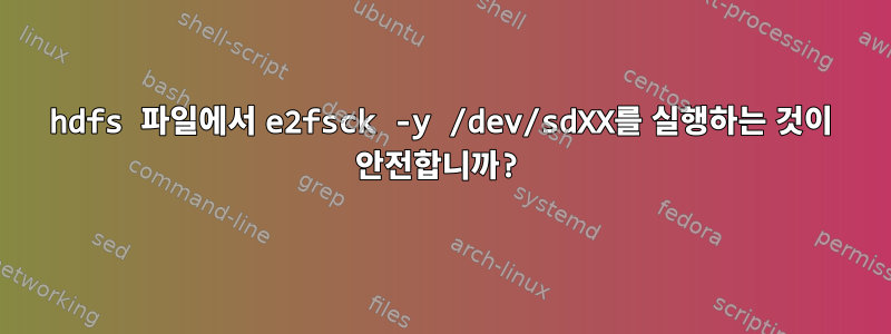 hdfs 파일에서 e2fsck -y /dev/sdXX를 실행하는 것이 안전합니까?