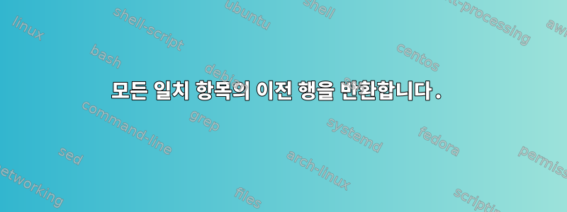 모든 일치 항목의 이전 행을 반환합니다.