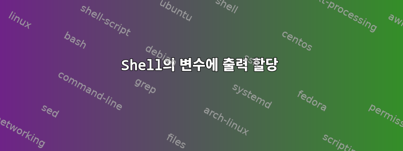 Shell의 변수에 출력 할당