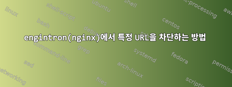 engintron(nginx)에서 특정 URL을 차단하는 방법