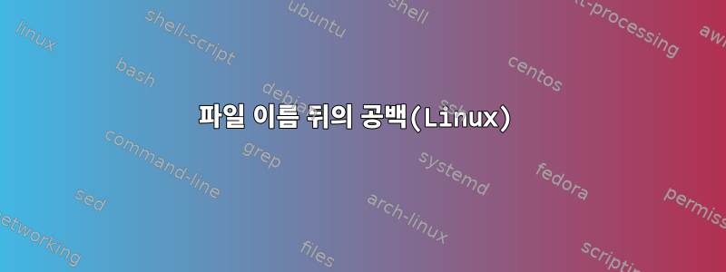 파일 이름 뒤의 공백(Linux)