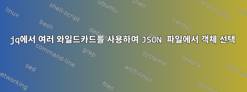 jq에서 여러 와일드카드를 사용하여 JSON 파일에서 객체 선택