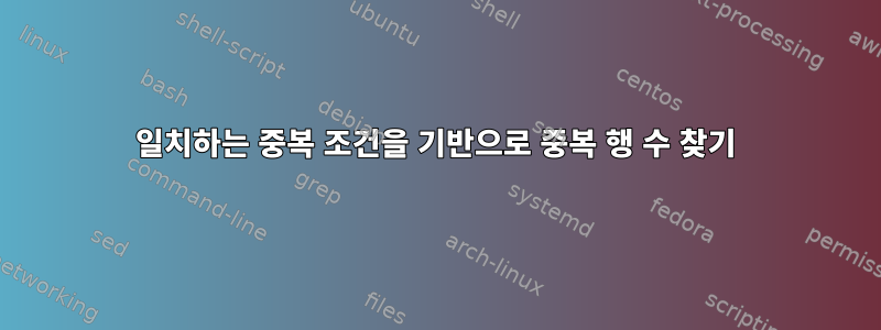 일치하는 중복 조건을 기반으로 중복 행 수 찾기