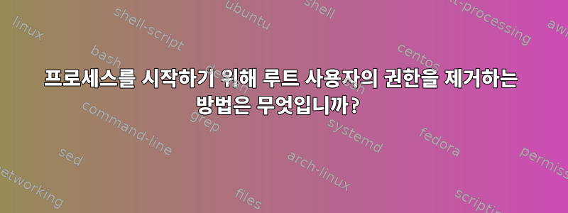 프로세스를 시작하기 위해 루트 사용자의 권한을 제거하는 방법은 무엇입니까?