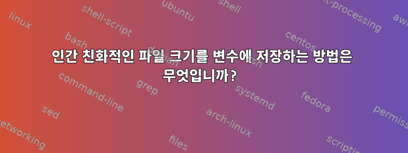 인간 친화적인 파일 크기를 변수에 저장하는 방법은 무엇입니까?