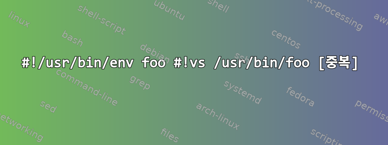 #!/usr/bin/env foo #!vs /usr/bin/foo [중복]