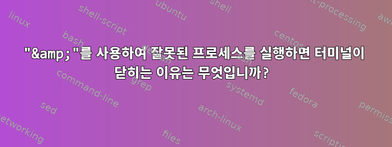 "&amp;"를 사용하여 잘못된 프로세스를 실행하면 터미널이 닫히는 이유는 무엇입니까?