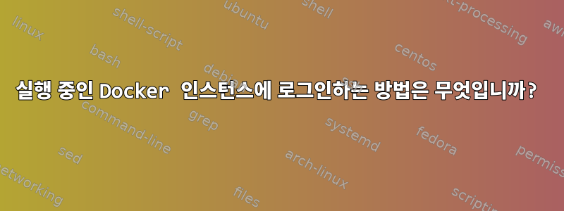 실행 중인 Docker 인스턴스에 로그인하는 방법은 무엇입니까?