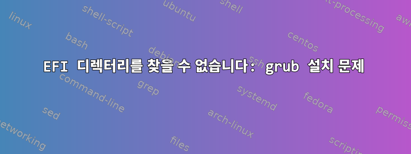 EFI 디렉터리를 찾을 수 없습니다: grub 설치 문제