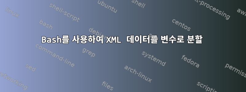 Bash를 사용하여 XML 데이터를 변수로 분할