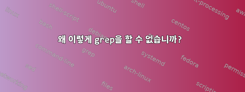 왜 이렇게 grep을 할 수 없습니까?