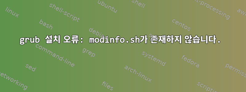 grub 설치 오류: modinfo.sh가 존재하지 않습니다.