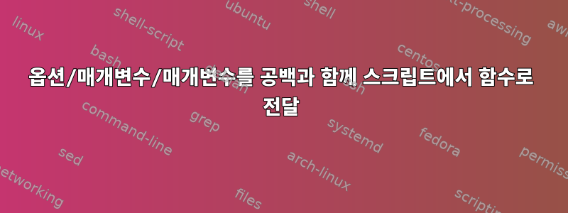 옵션/매개변수/매개변수를 공백과 함께 스크립트에서 함수로 전달