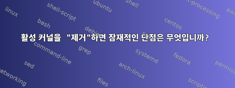 활성 커널을 "제거"하면 잠재적인 단점은 무엇입니까?