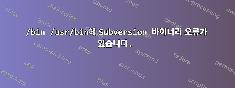 /bin /usr/bin에 Subversion 바이너리 오류가 있습니다.