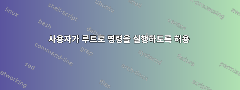 사용자가 루트로 명령을 실행하도록 허용