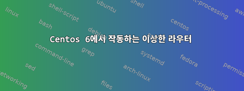 Centos 6에서 작동하는 이상한 라우터