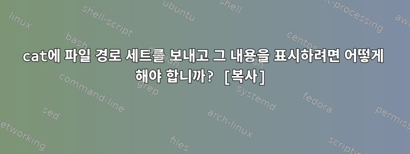 cat에 파일 경로 세트를 보내고 그 내용을 표시하려면 어떻게 해야 합니까? [복사]